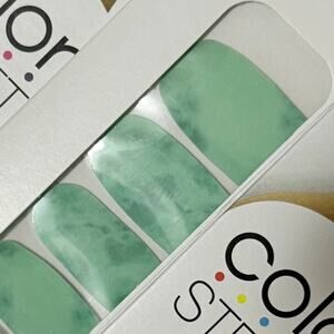 New Color Street “Jadey Business” Soothing Jade Green Stone Nail Strips